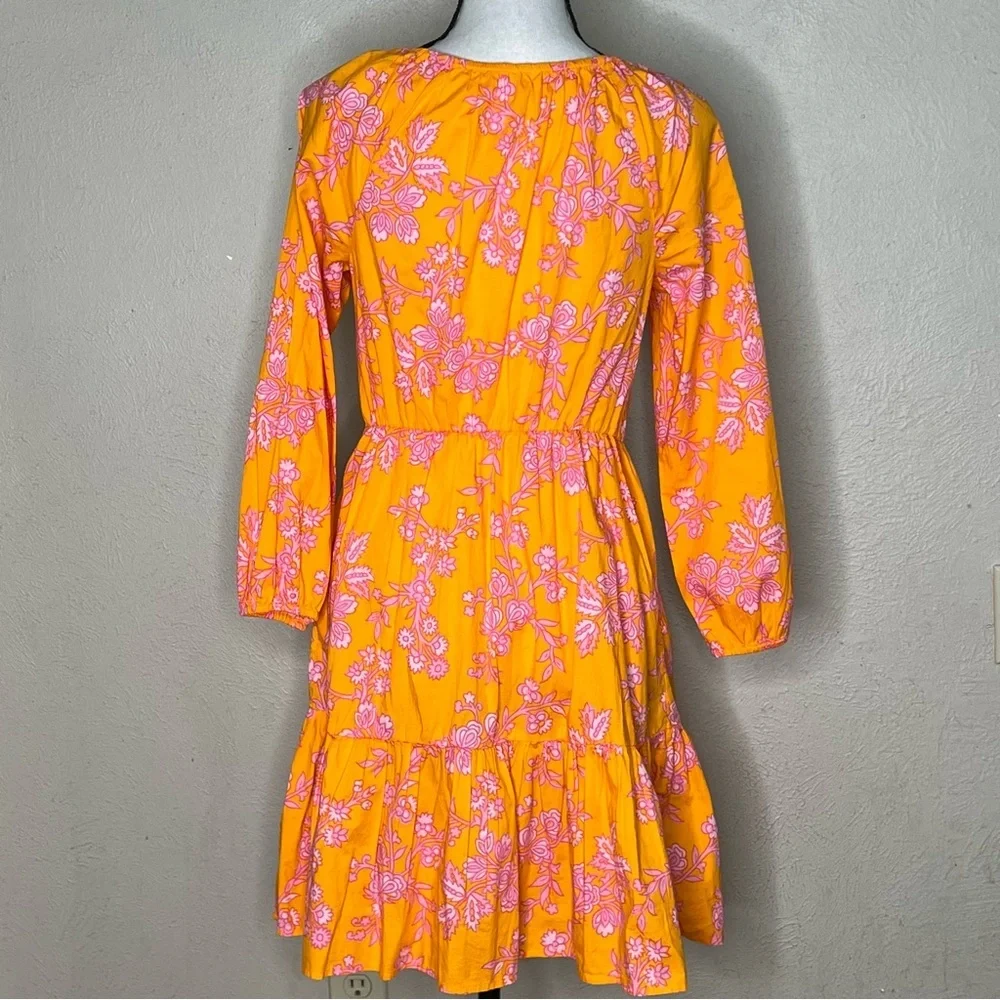 J Crew Orange floral scoop neck mini dress